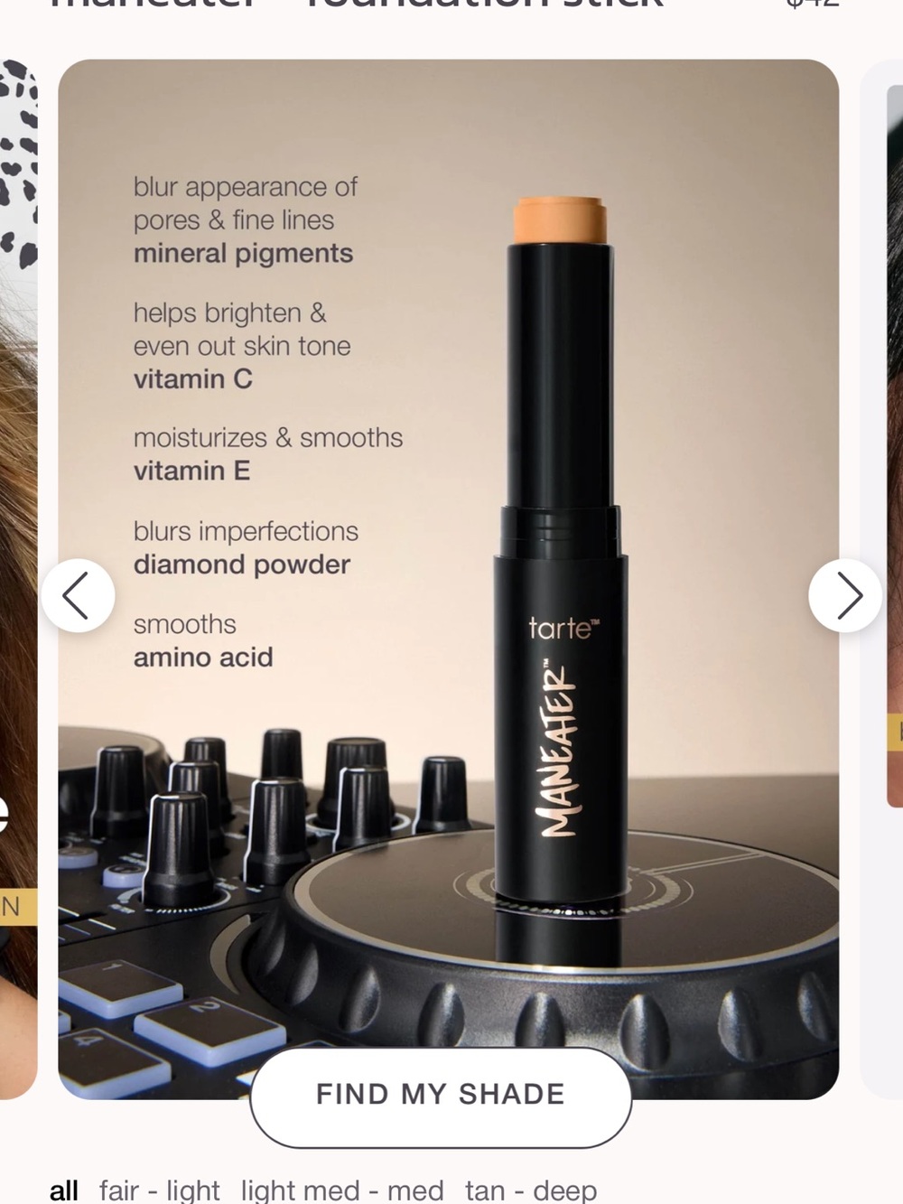Tarte Maneater foundation stick in deep neutral 53n